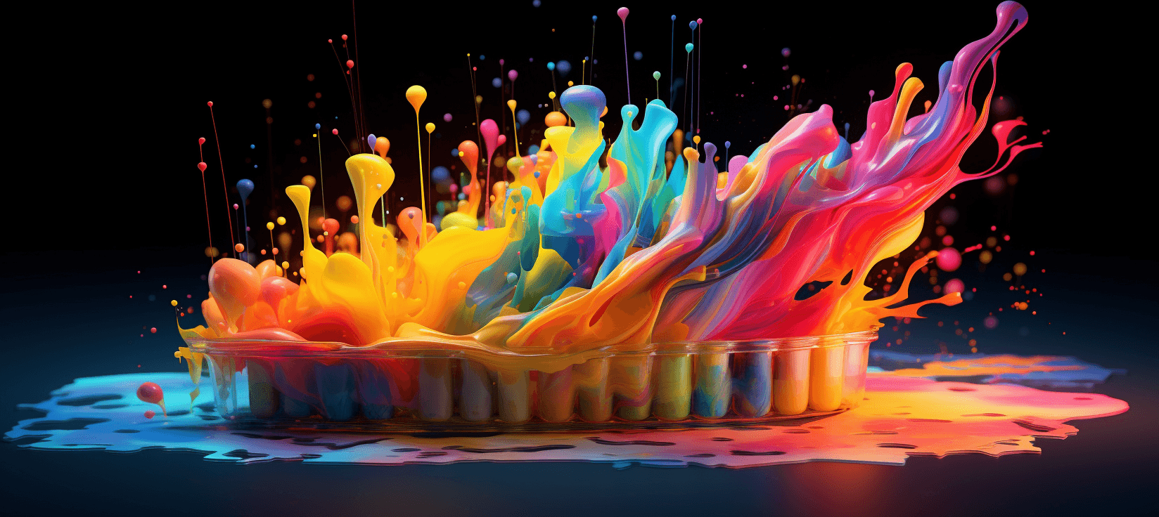 AI art of an isometric shop with neon lighting.