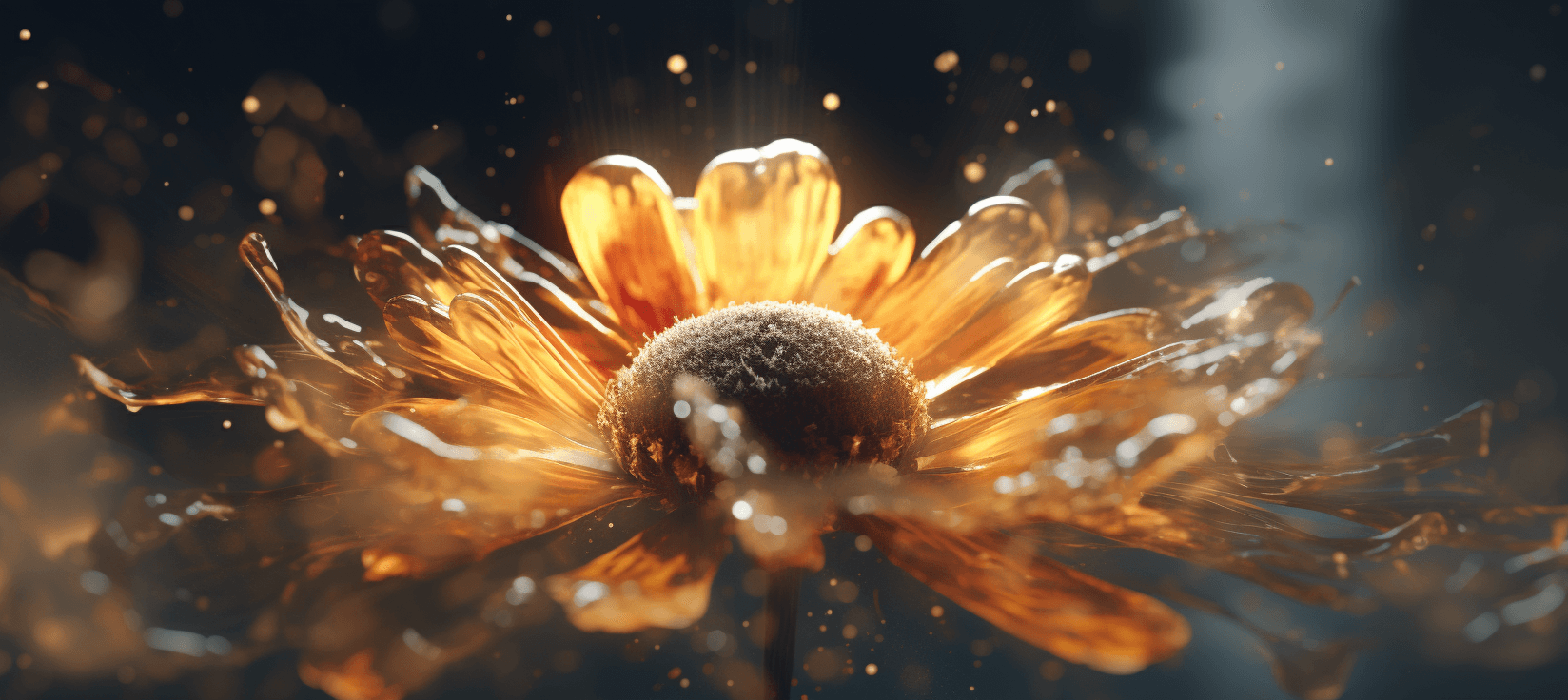 Midjourney AI rendering of a daisy in a very artsy way.